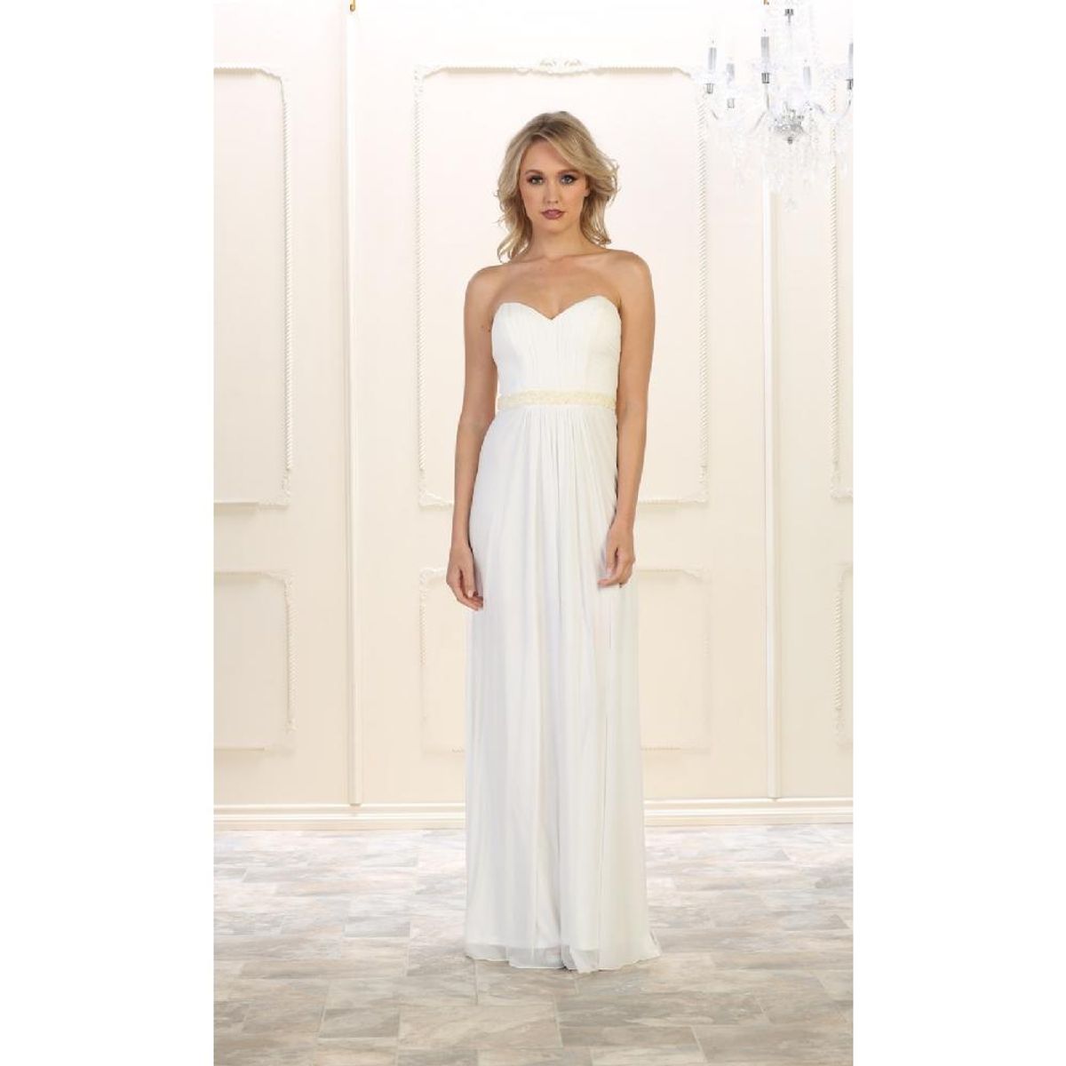 UNIQUE - VESTIDO LARGO L1190 BLANCO INVIERNO - Blanco