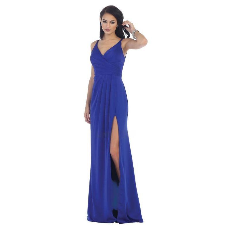 UNIQUE - VESTIDO LARGO L1469 AZUL REY - Azul