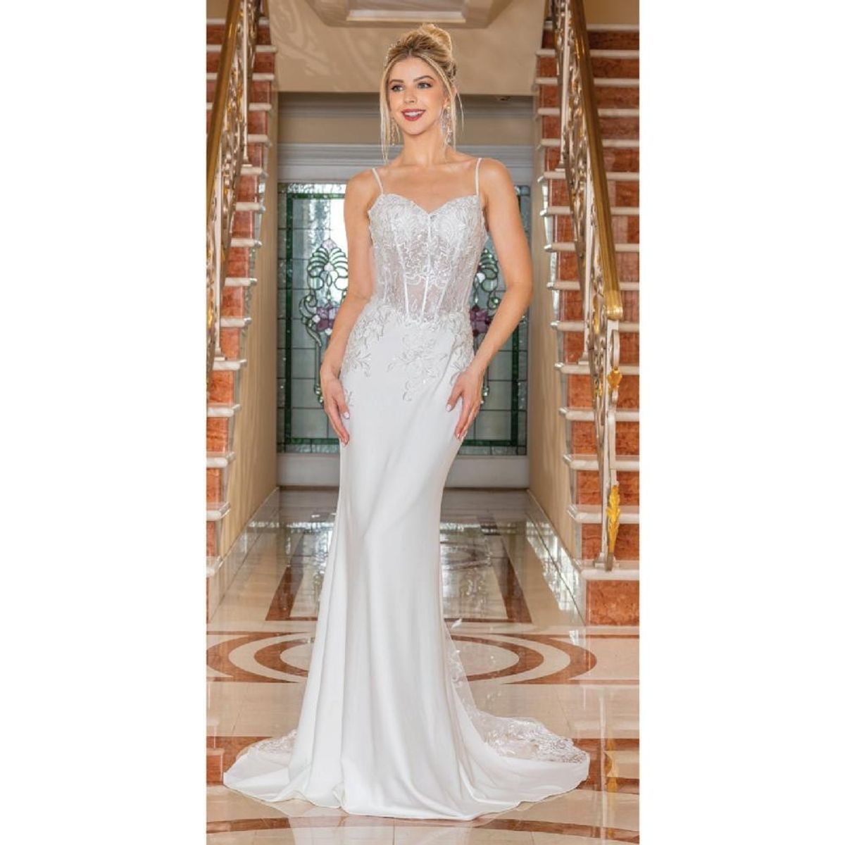 UNIQUE - VESTIDO LARGO L0204 BLANCO - Blanco