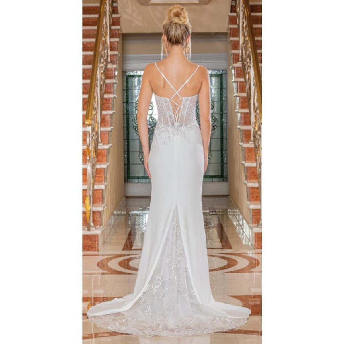 UNIQUE - VESTIDO LARGO L0204 BLANCO - Blanco