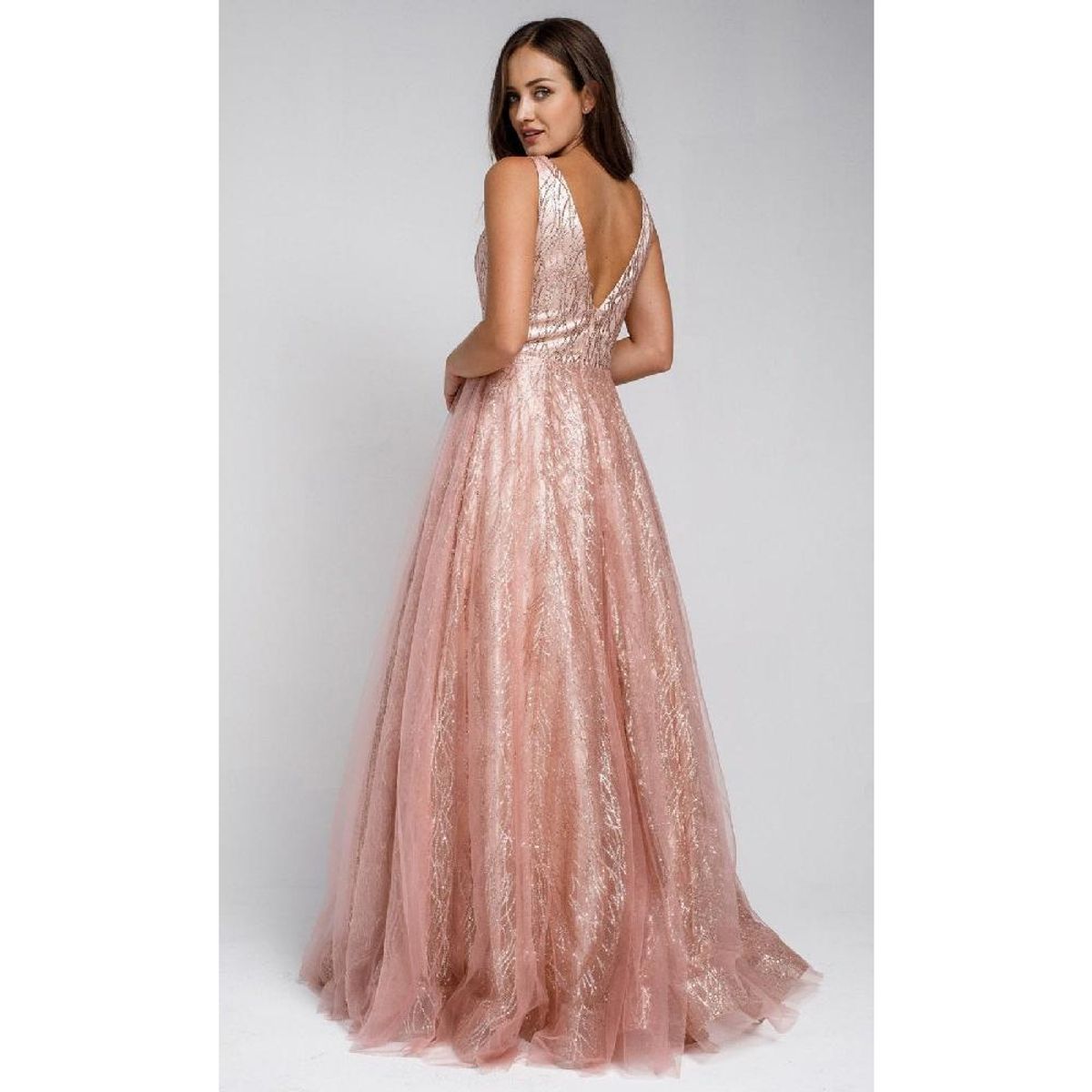 UNIQUE - VESTIDO LARGO L010 ROSE GOLD - Rosa