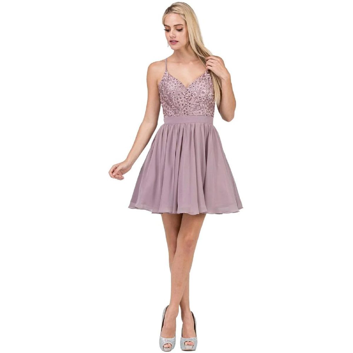 UNIQUE - VESTIDO CORTO C3088 ROSADO - Rosa