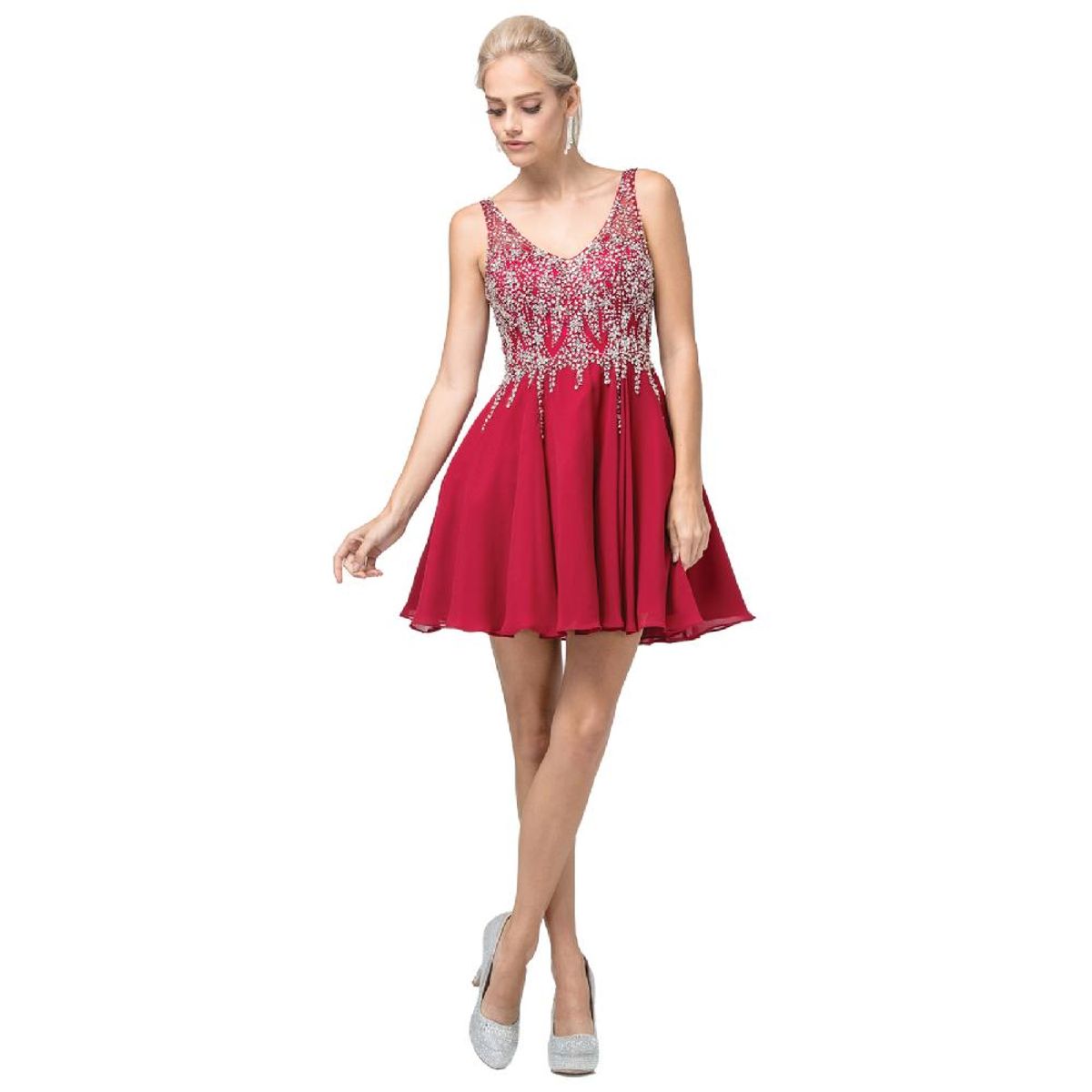 UNIQUE - VESTIDO CORTO C3129 ROSADO - Rosa