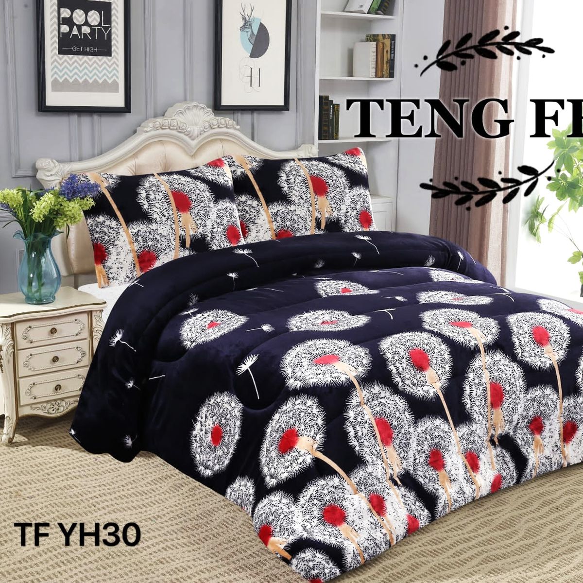 GENERICO - Cubrecama de Invierno Plush con Chiporro 2p Azul con Diseño TFYH30