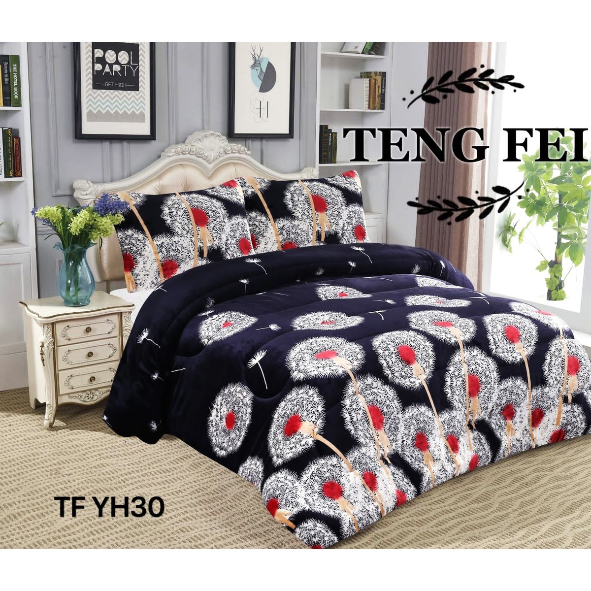 GENERICO - Cubrecama de Invierno Plush con Chiporro 2p Azul con Diseño TFYH30