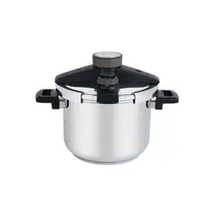 TRAMONTINA - Olla a presión Presto de acero inoxidable fondo triple con 5 dispositivos de seguridad 22 cm 6 L