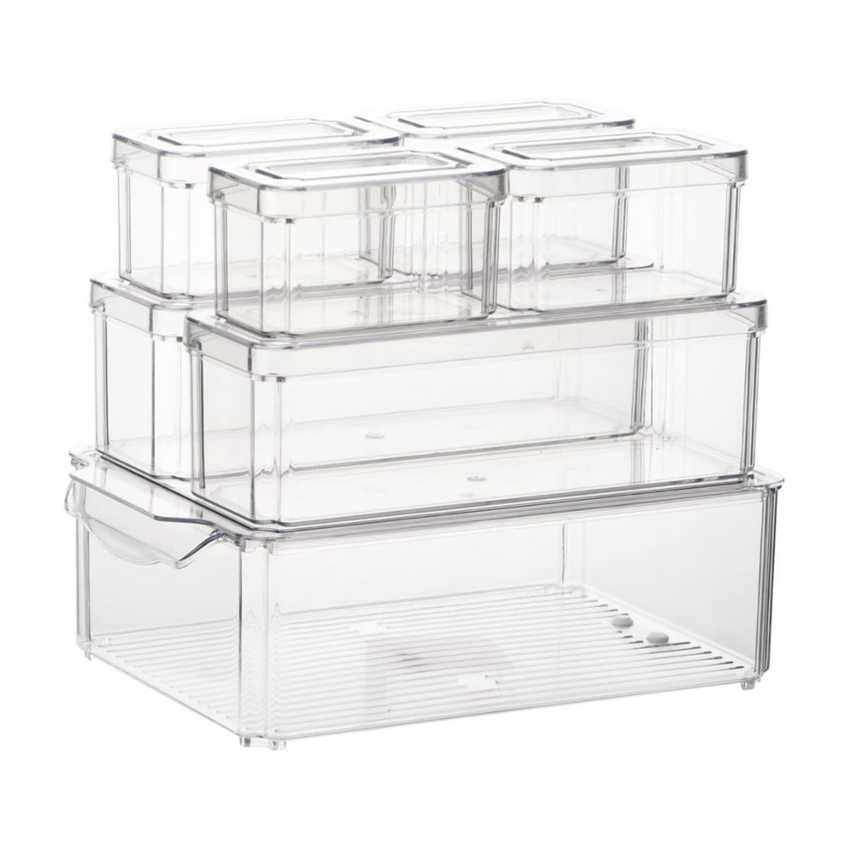 WAKESHOME - Organizador Refrigerador Cocina Set 7 Contenedores Con Tapa