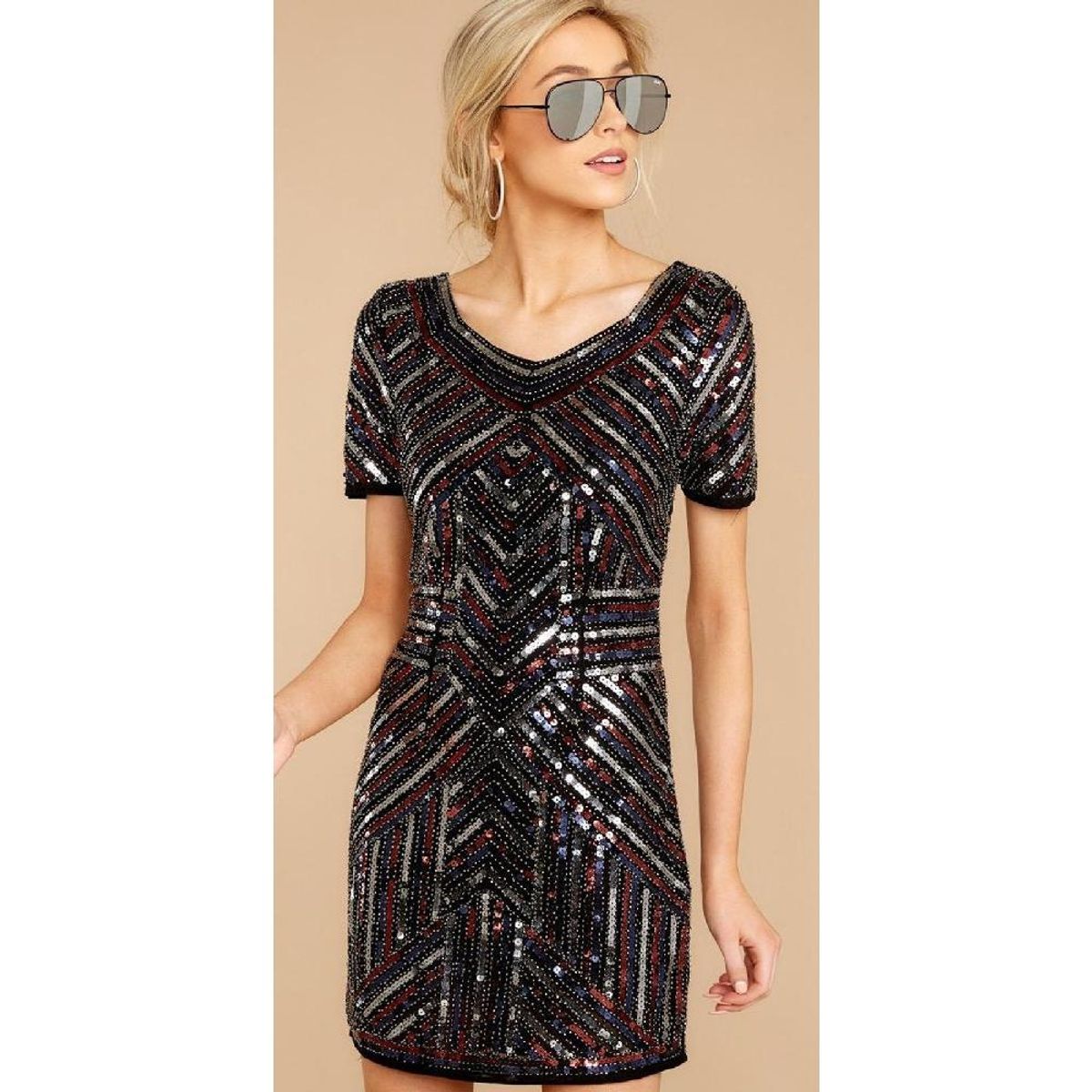 UNIQUE - VESTIDO CORTO C2722 NEGRO - Negro