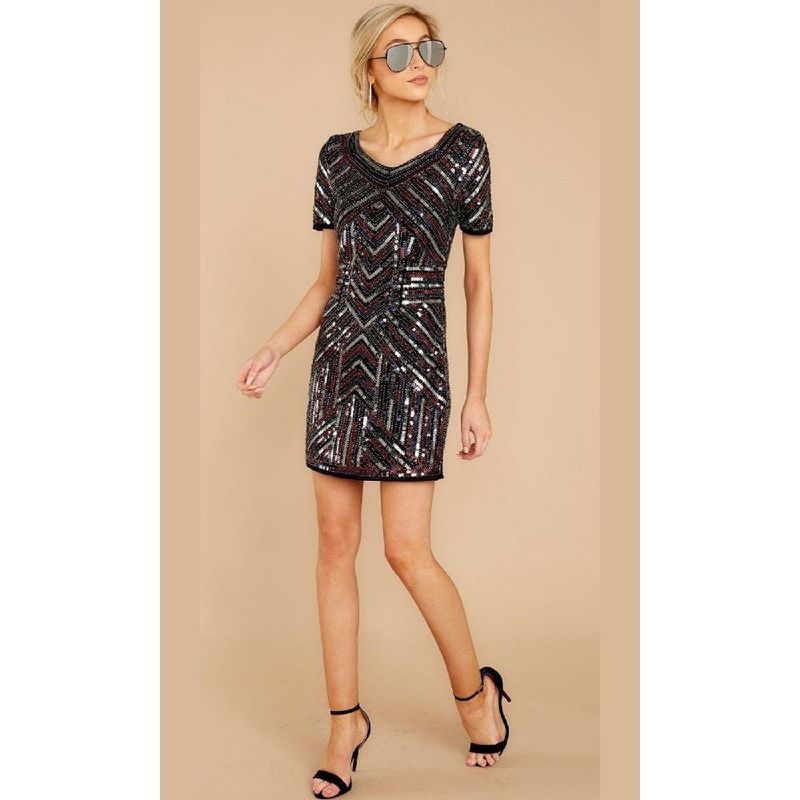 UNIQUE - VESTIDO CORTO C2722 NEGRO - Negro