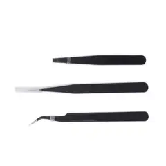 LATINA - 27205 SET OF 3 PROFESSIONAL STAINLESS STEEL TWEEZERS