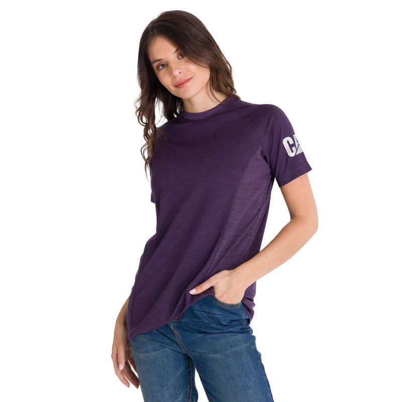 CAT - Polera Lightweight Cooling Crew Mujer Púrpura CAT