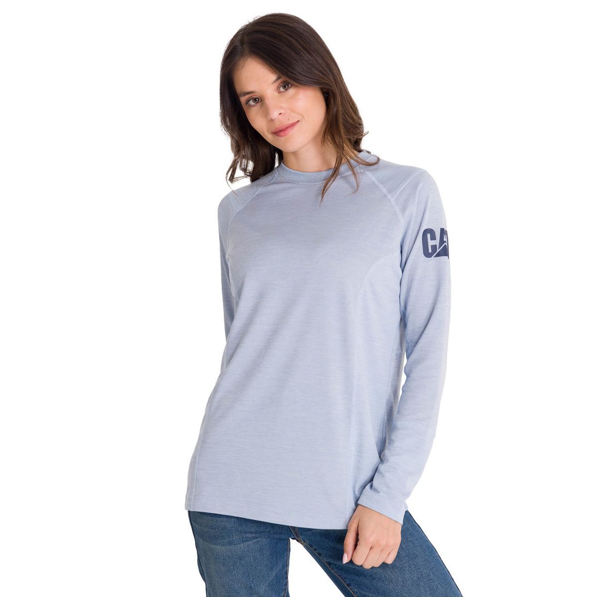 CAT - Polera Casual Lightweight Cooling Crew Mujer Gris CAT