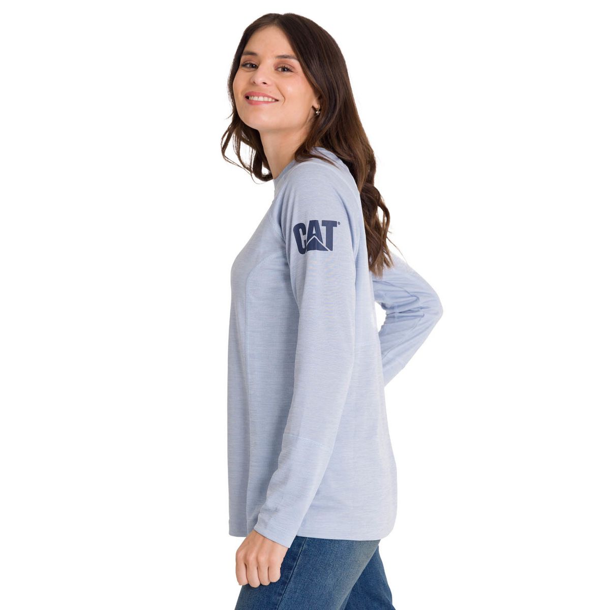 CAT - Polera Casual Lightweight Cooling Crew Mujer Gris CAT