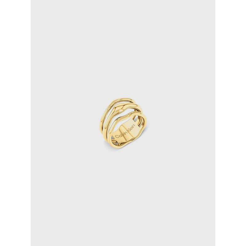 CALVIN KLEIN - Anillo Sculpt Fluid Dorado Calvin Klein