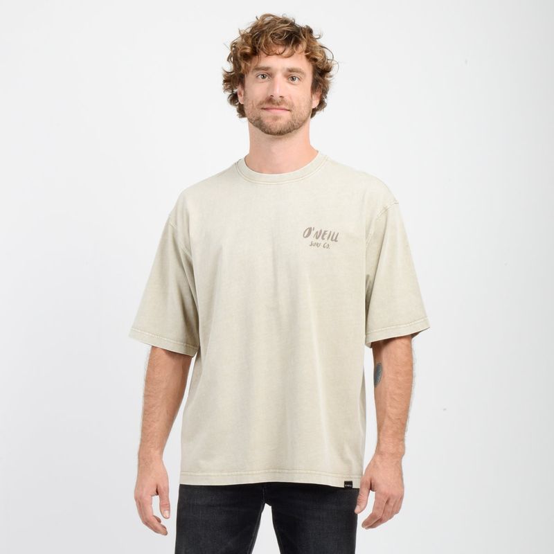 O'NEILL - POLERA MANGA CORTA VISTA  BEIGE OSCURO
