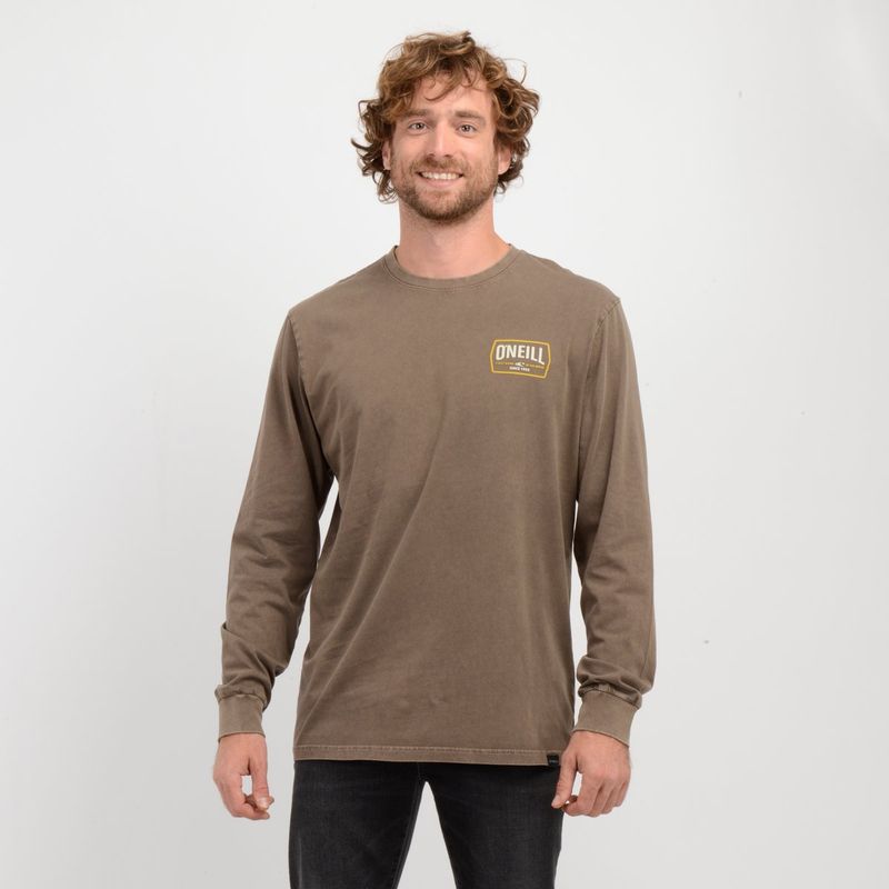 O'NEILL - POLERA MANGA LARGA DITHER  CAFÉ