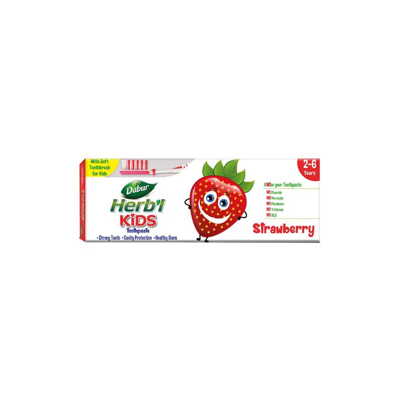 DABUR AMLA - Dabur Herbal Plus Kids Pasta Dental Frutilla 50 gr+ Cepillo