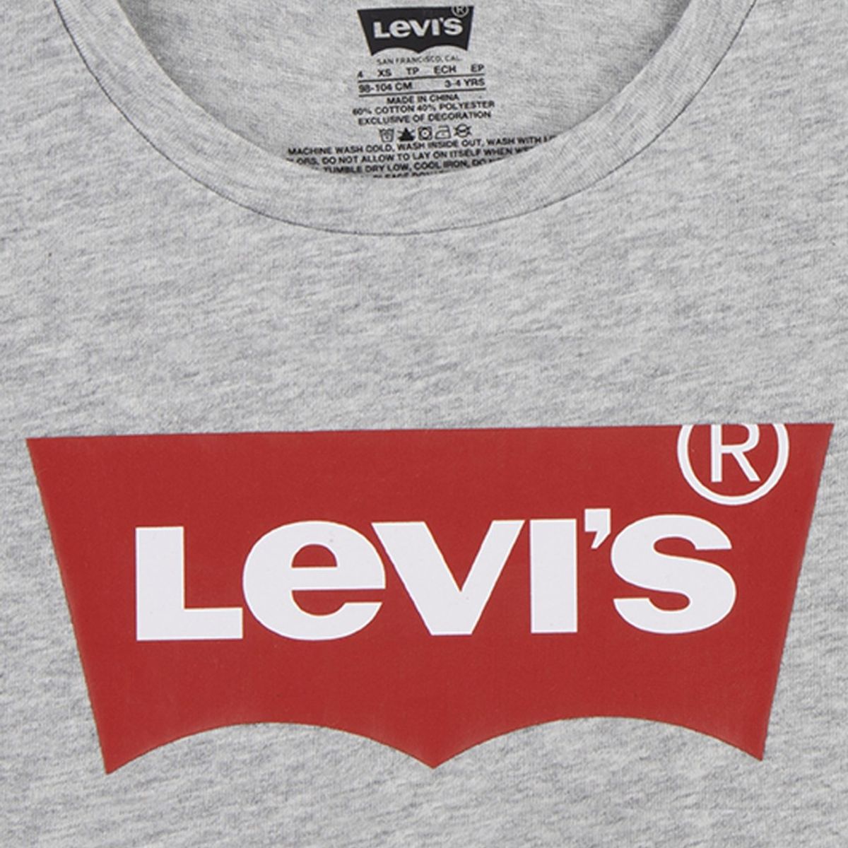LEVIS - Polera Niña Manga Corta Gris Levis