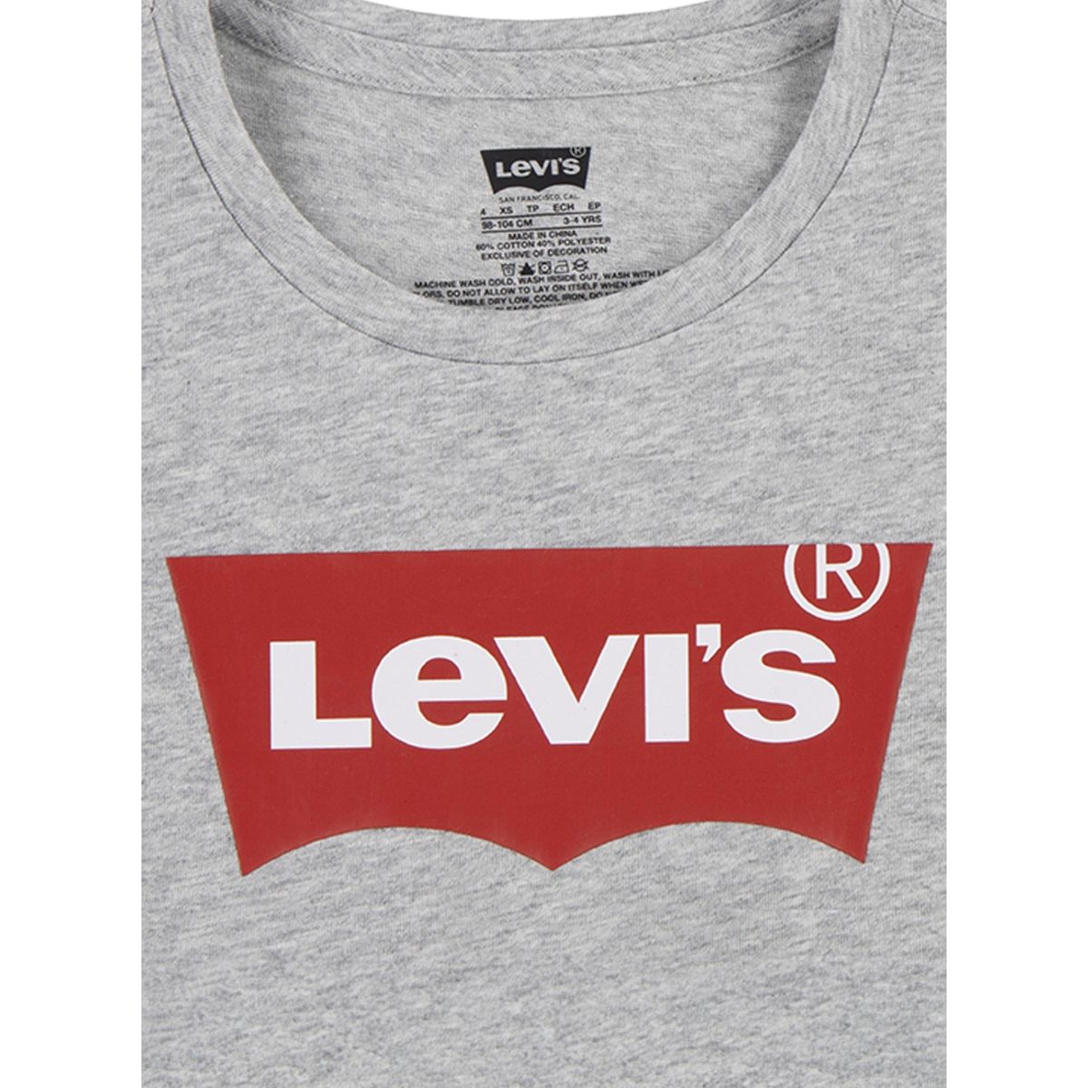 LEVIS - Polera Niña Manga Corta Gris Levis