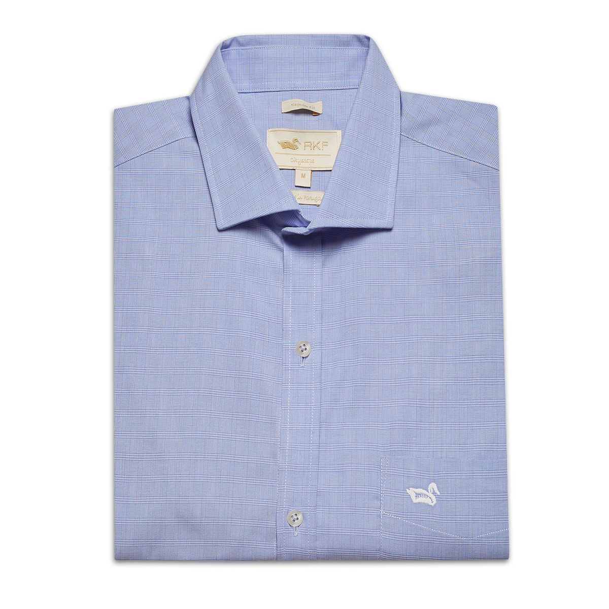 ROCKFORD - Camisa Cuello Italiano Hombre Easyiron Celeste ROCKFORD