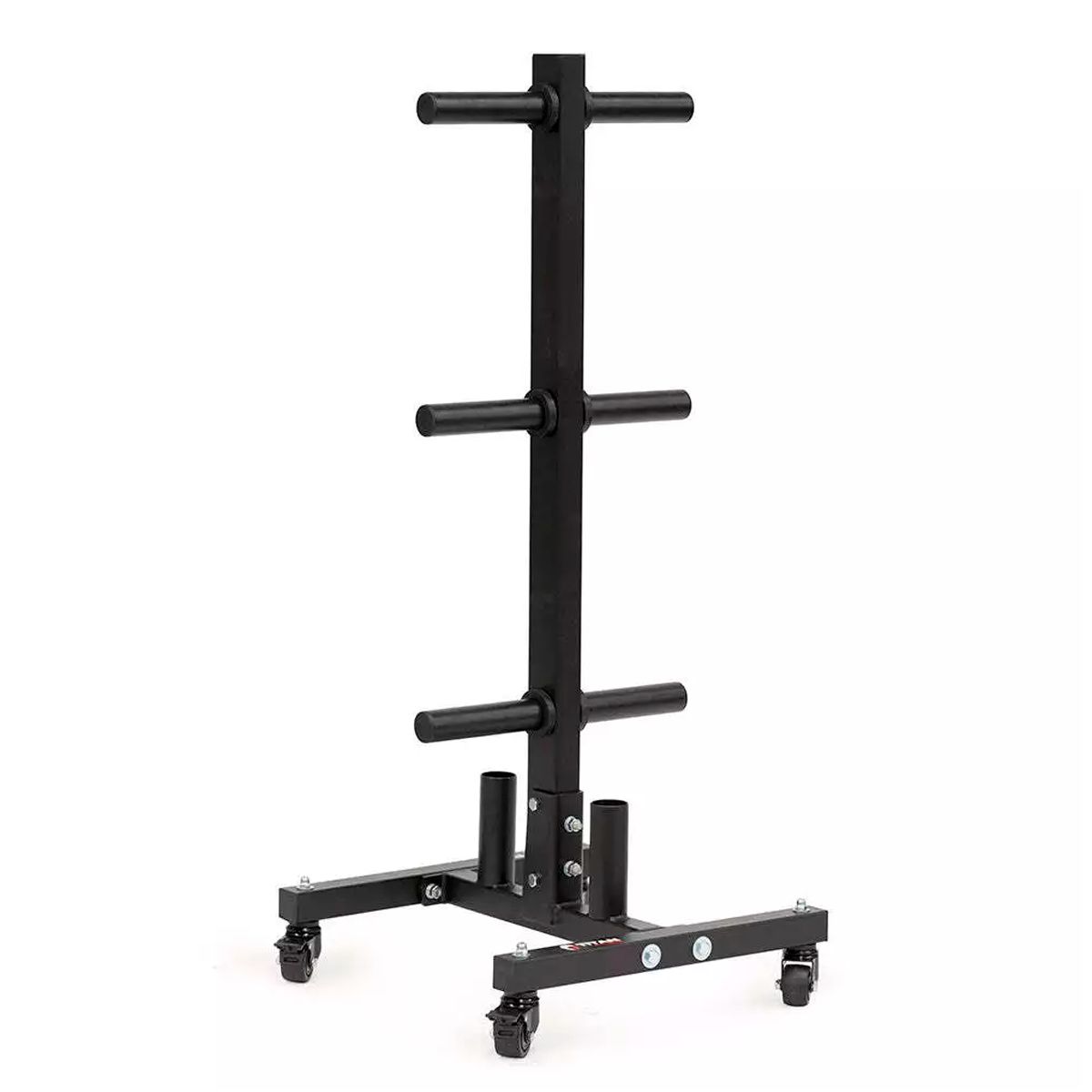 GENERICO - Rack con ruedas discos olímpicos y barras  PT-5856