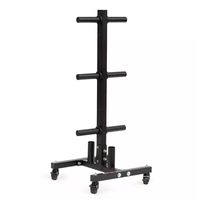 Rack con ruedas discos olímpicos y barras PT-5856