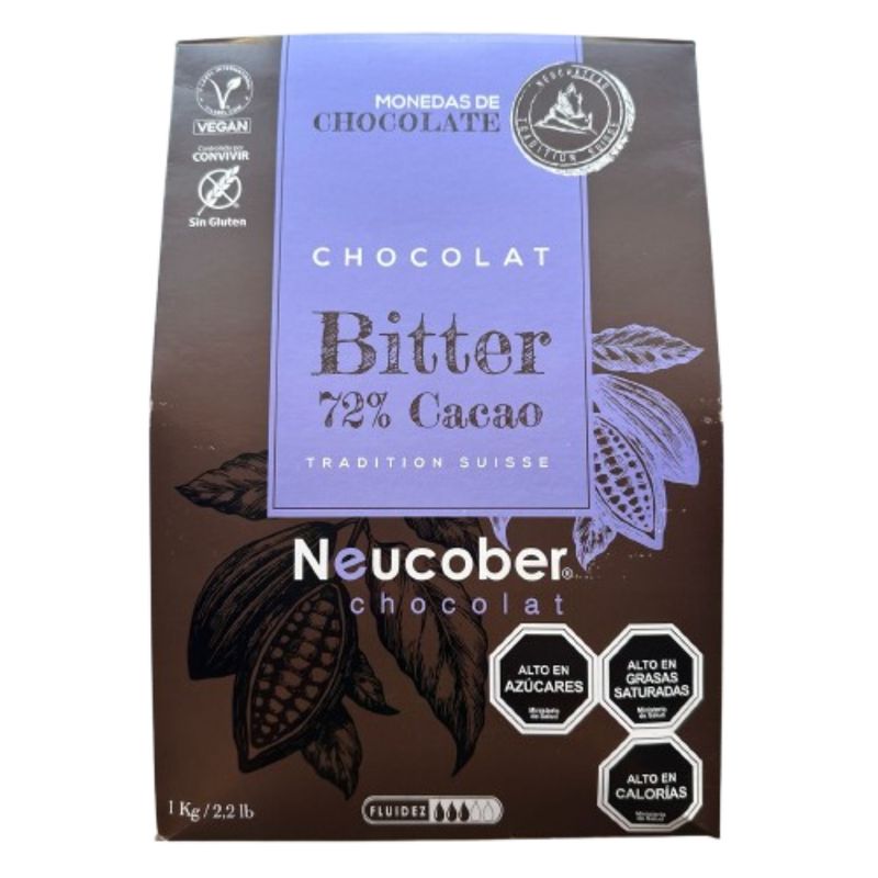 GENERICO - Monedas Chocolate Bitter 72% Cacao Neucober 1kg