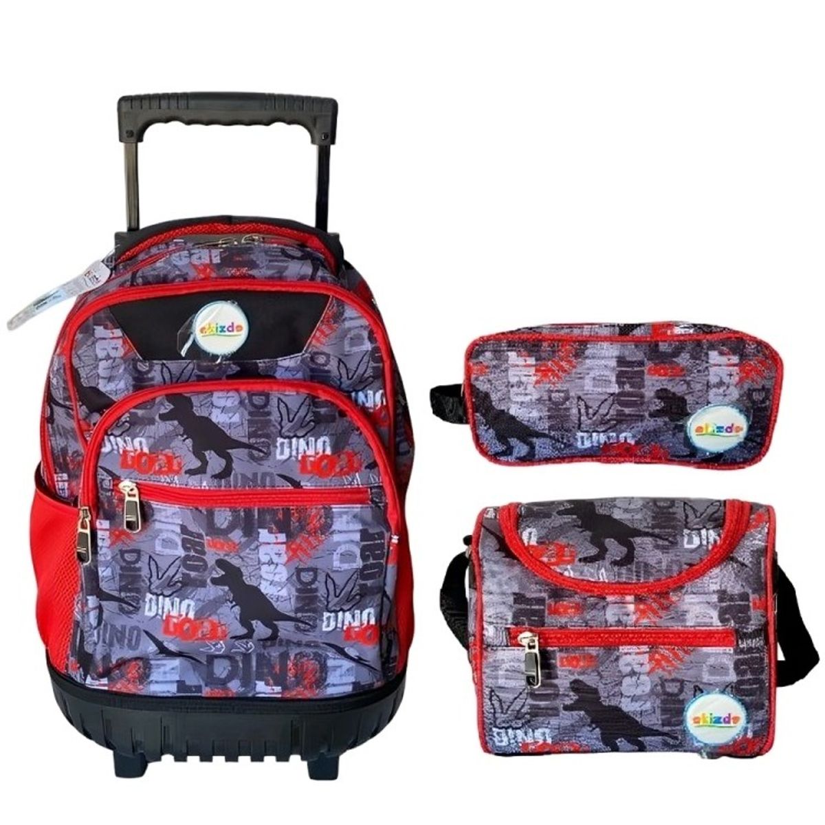 OEM - Pack  Mochila con Ruedas, Lonchera y Estuche EKIZDE REFORCED