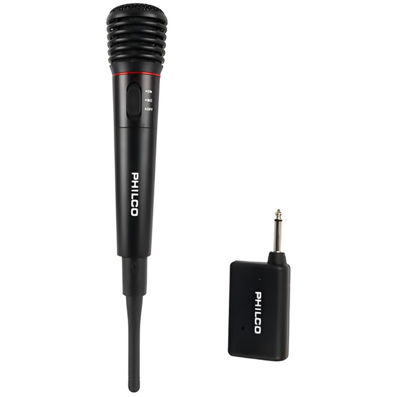 PHILCO - Micrófono Inalámbrico VHF Multipropósito HIFI Philco WM308 - Negro