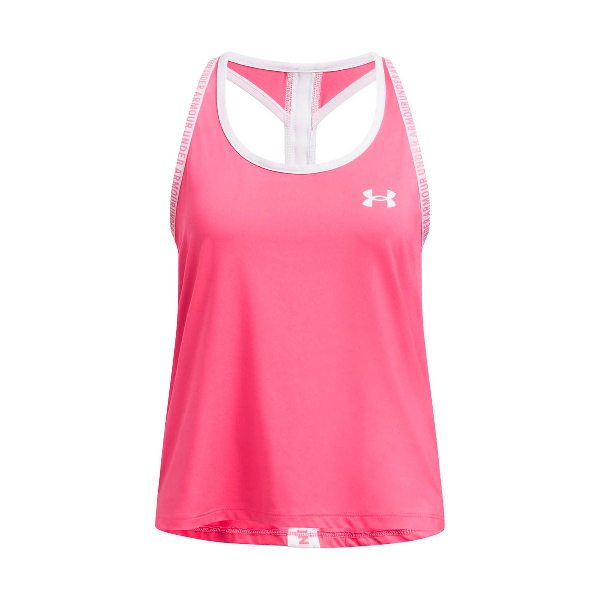 UNDER ARMOUR - Polera Sin mangass de entrnamiento niña Knockout Rosada UNDER ARMOUR