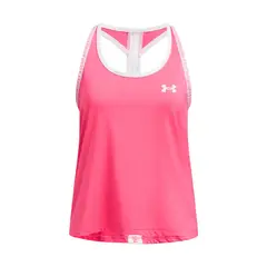UNDER ARMOUR - Polera Sin mangass de entrnamiento niña Knockout Rosada