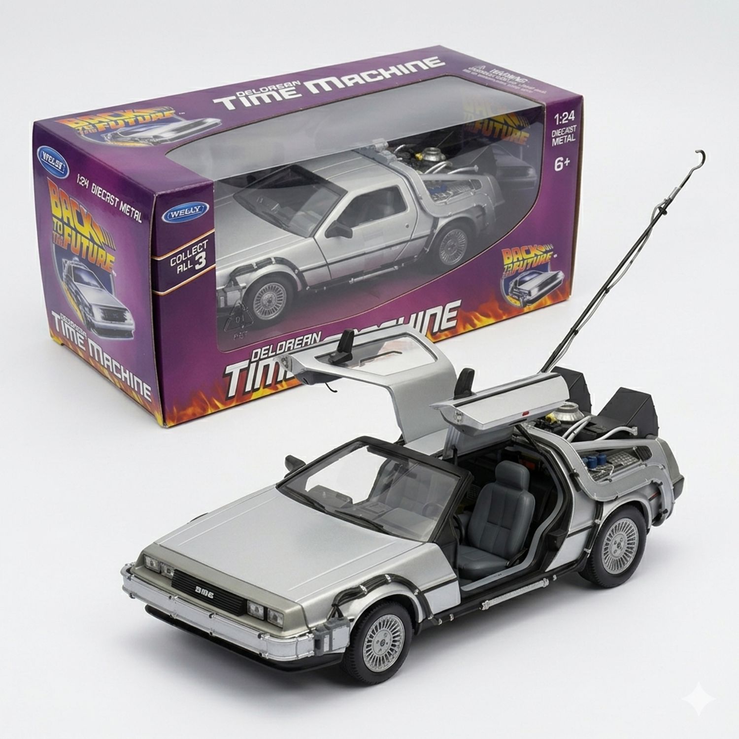 Welly DELOREAN TIME MACHINE ミニカー1/24サイズ WELLY Back To The Future I Delorean Escala 1:24 - Welly