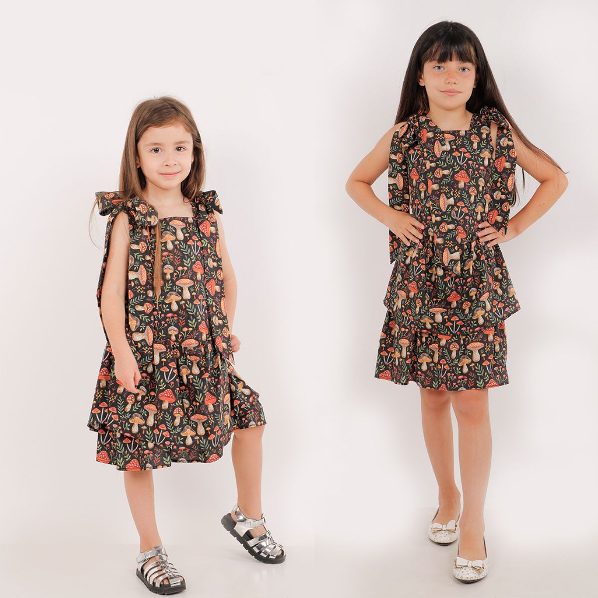 ONER - Vestido Expansible de Hongos con Lacitos en Hombro