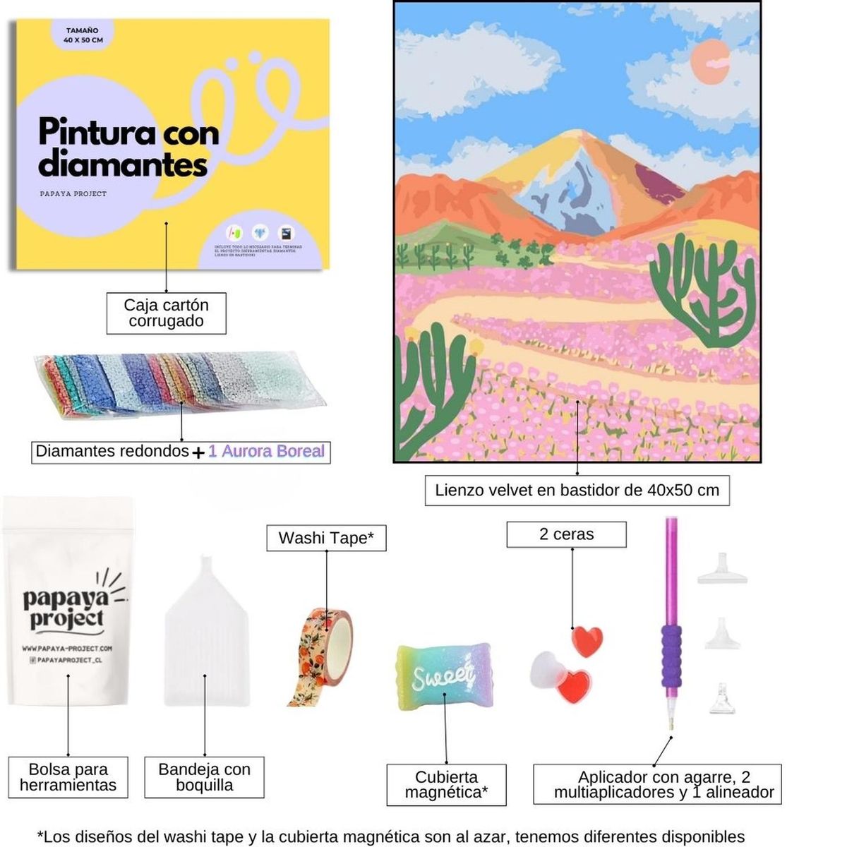 GENERICO - Pintura con diamantes Atacama Mágico - Diamond painting 40x50 Cm