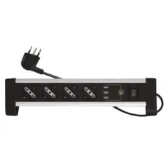 HALUX - Alargador Zapatilla Para Escritorio 4 Tomas + 3 Puertos Usb