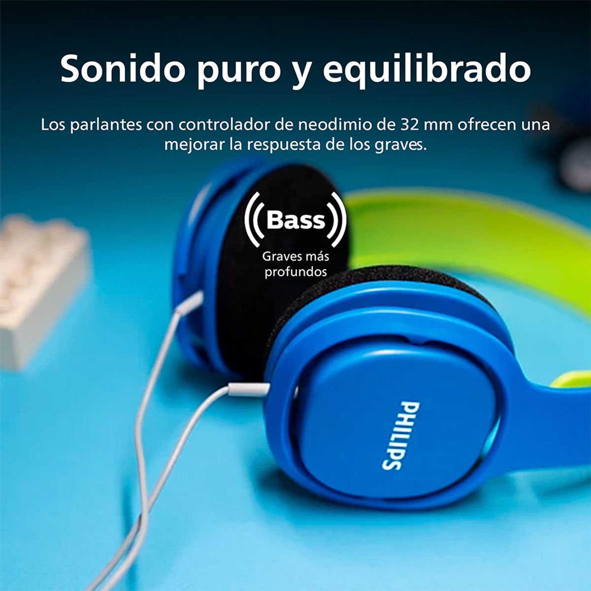 PHILIPS - Audífono Headband On-Ear para Niños Philips SHK2000  Kids Color Celeste