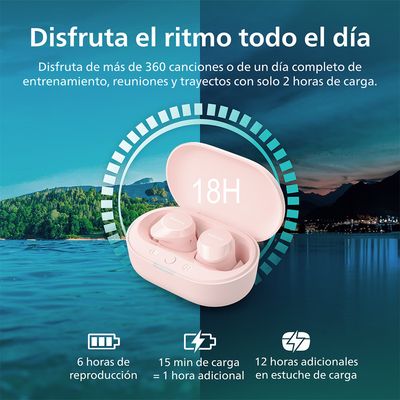 Imagen 2 del producto Audífonos Bluetooth TAT1209 TWS Rosado Rosado