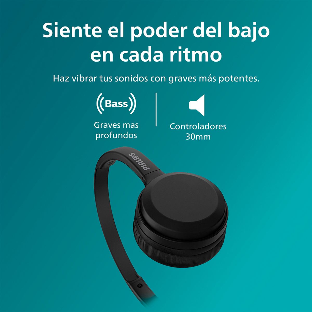 PHILIPS - Audífono Headband Bluetooth Philips TAH1108 Negro