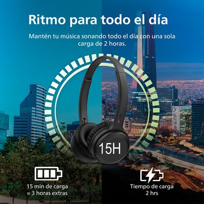 Imagen 2 del producto Audífono Headband Bluetooth TAH1108 Negro Negro