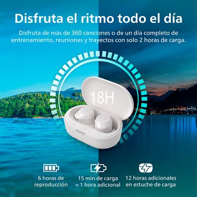 Imagen 2 del producto Audífono True Wireless Bluetooth TAT1209 Blanco Blanco