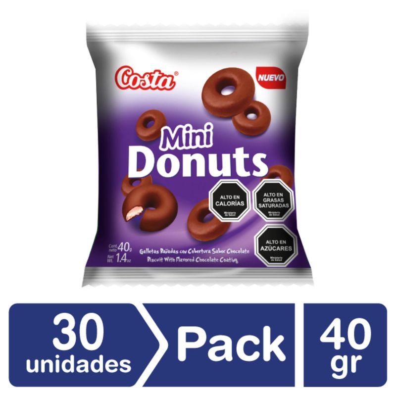 COSTA - Galleta Snack Mini Donut 40 gr x 30 uni