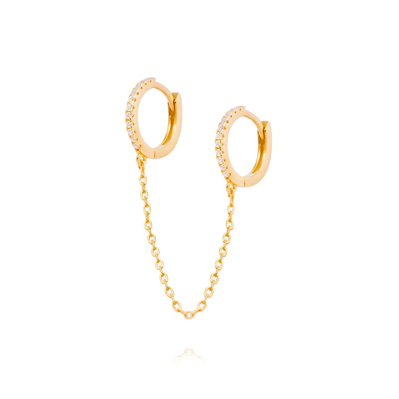 JB JOYAS BARON - Piercing de Plata Esterlina 925 Argolla colgante revestido en Oro 14kt