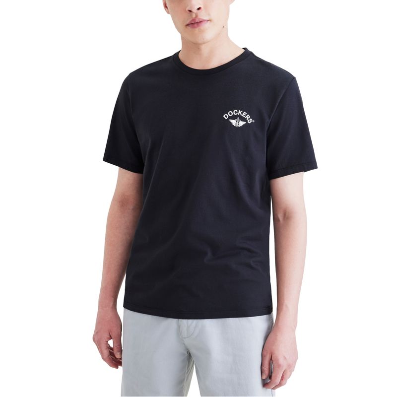 DOCKERS - Polera Hombre Graphic Tee Slim Fit Negro Dockers