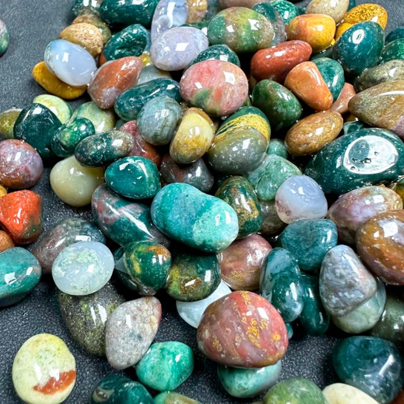 GENERICO - Piedras Naturales Semipreciosas 5 A 7 Mm 100 Grs Jaspe Marino