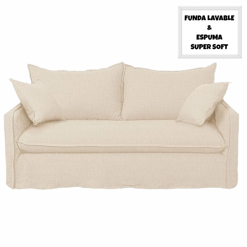 HORIZONTE URBANO - SOFA 3 CUERPOS, BEIGE CLARO AMANDA