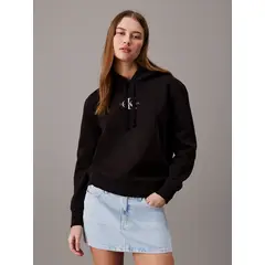 CALVIN KLEIN - Polerón con Gorro Monologo Negro