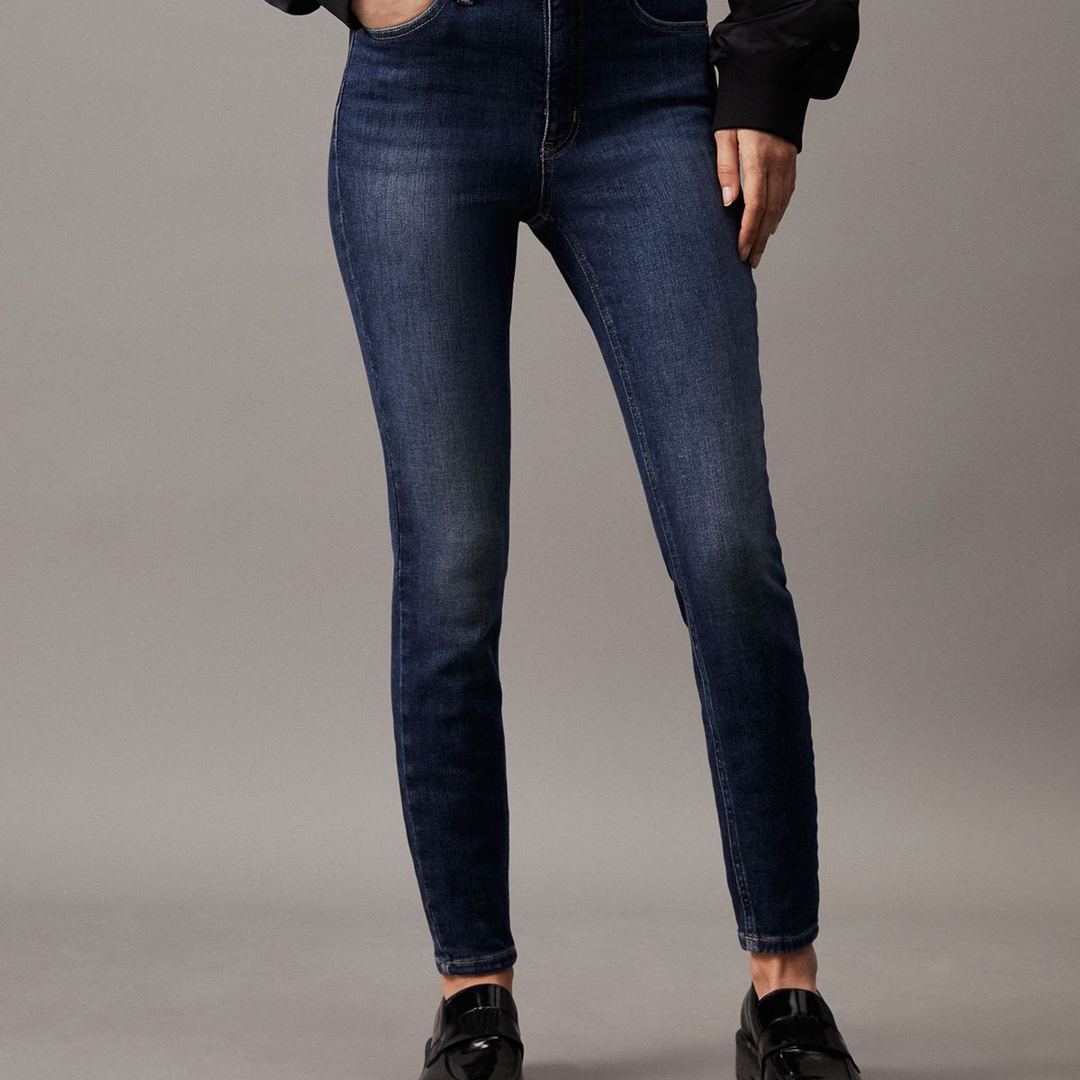 CALVIN KLEIN - Jeans High Rise Super Skinny Ankle Azul Calvin Klein