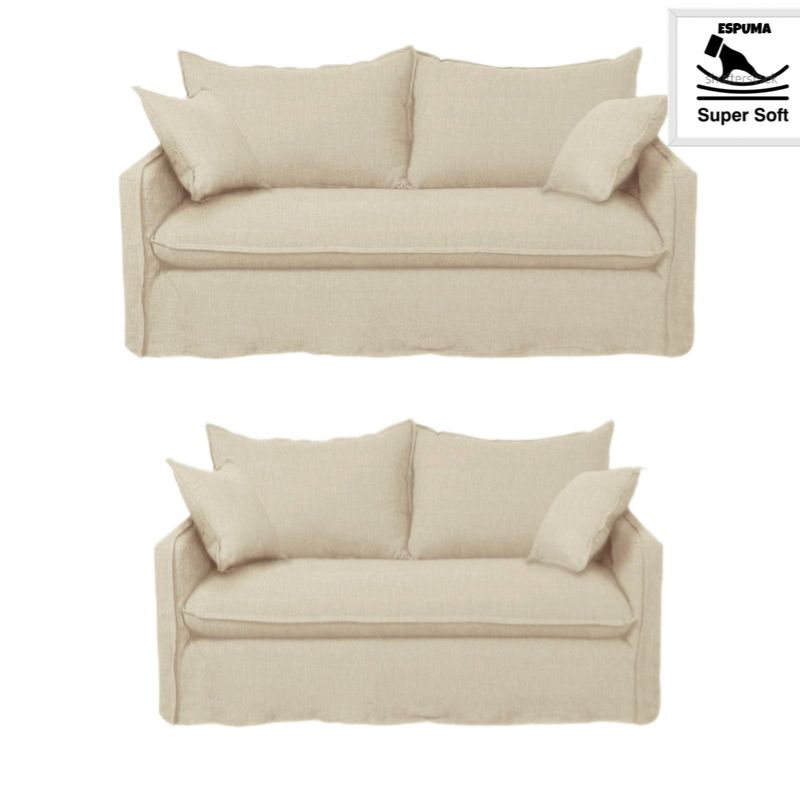 HORIZONTE URBANO - Living 311,3 CUERPOS Y 2 CUERPOS BEIGE  AMANDA fundas lavables