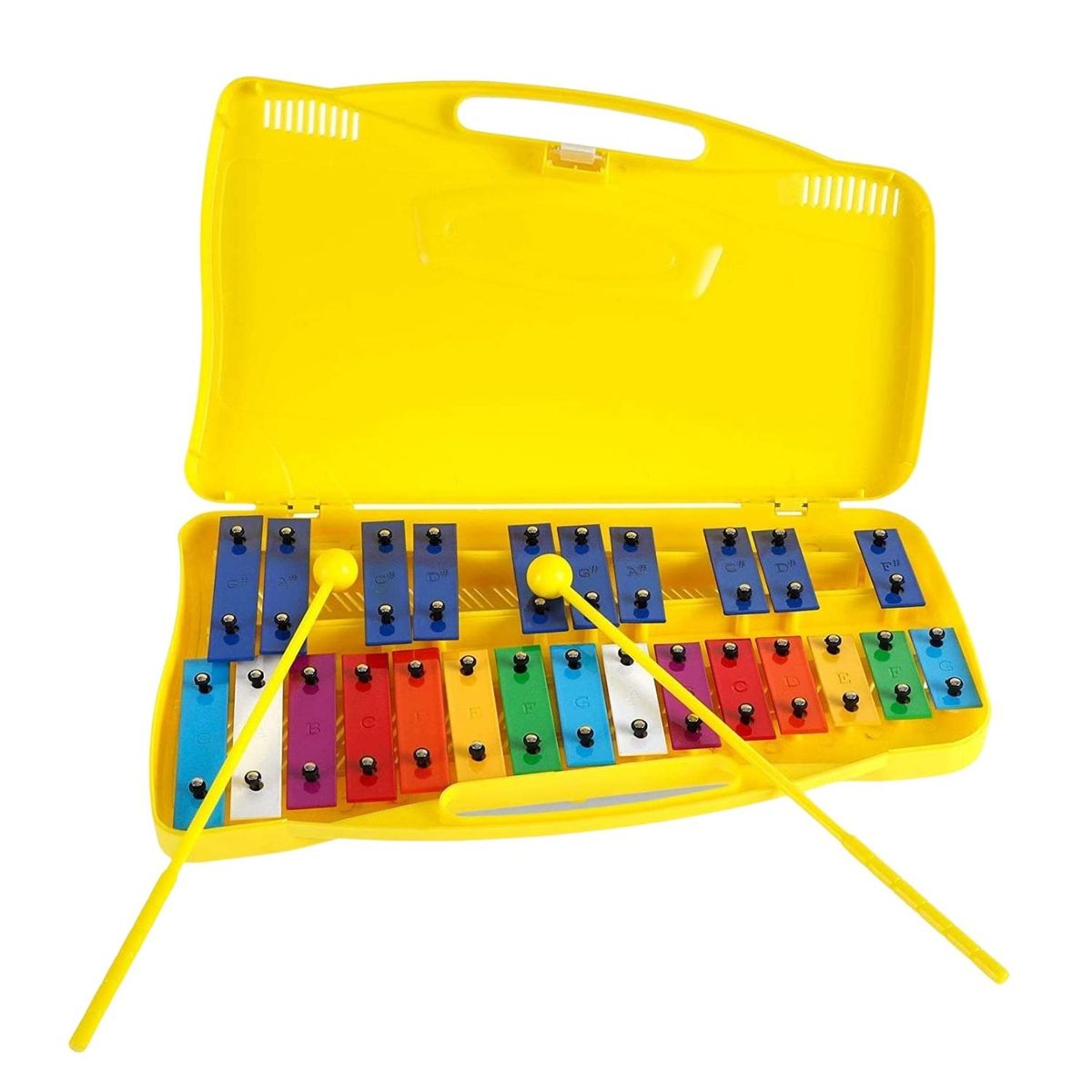 IMPORTCLICK - Metalófono Amarillo Cromático 25 Notas Infantil Colores Profesional