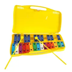 IMPORTCLICK - Metalófono Amarillo Cromático 25 Notas Infantil Colores Profesional